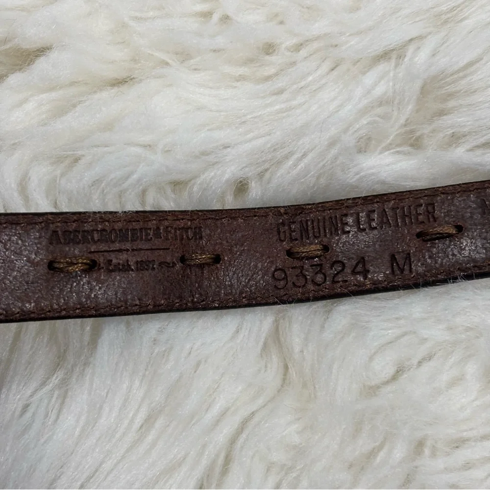 Abercrombie Dark Brown Embellished Leather Waist Belt Leather